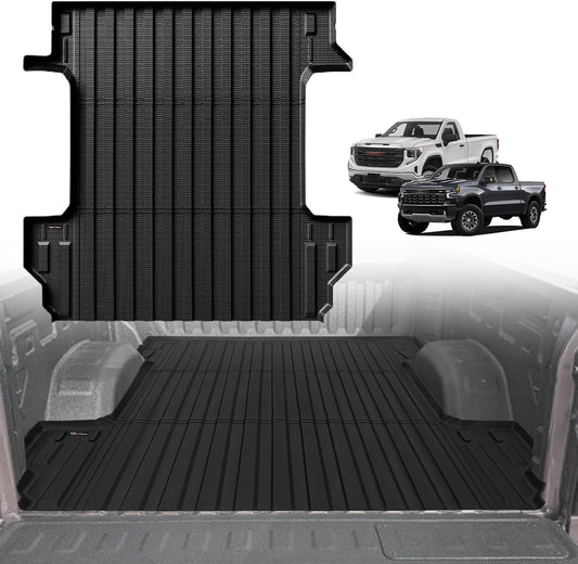TripleAliners Truck Mat Compatible with 2019-2026 Chevy Silverado/GMC Sierra 1500 5.8FT Accessories, Truck Bed Mat Heavy Duty Custom Fit All Weather Protection TPE Pickup Bed Liner