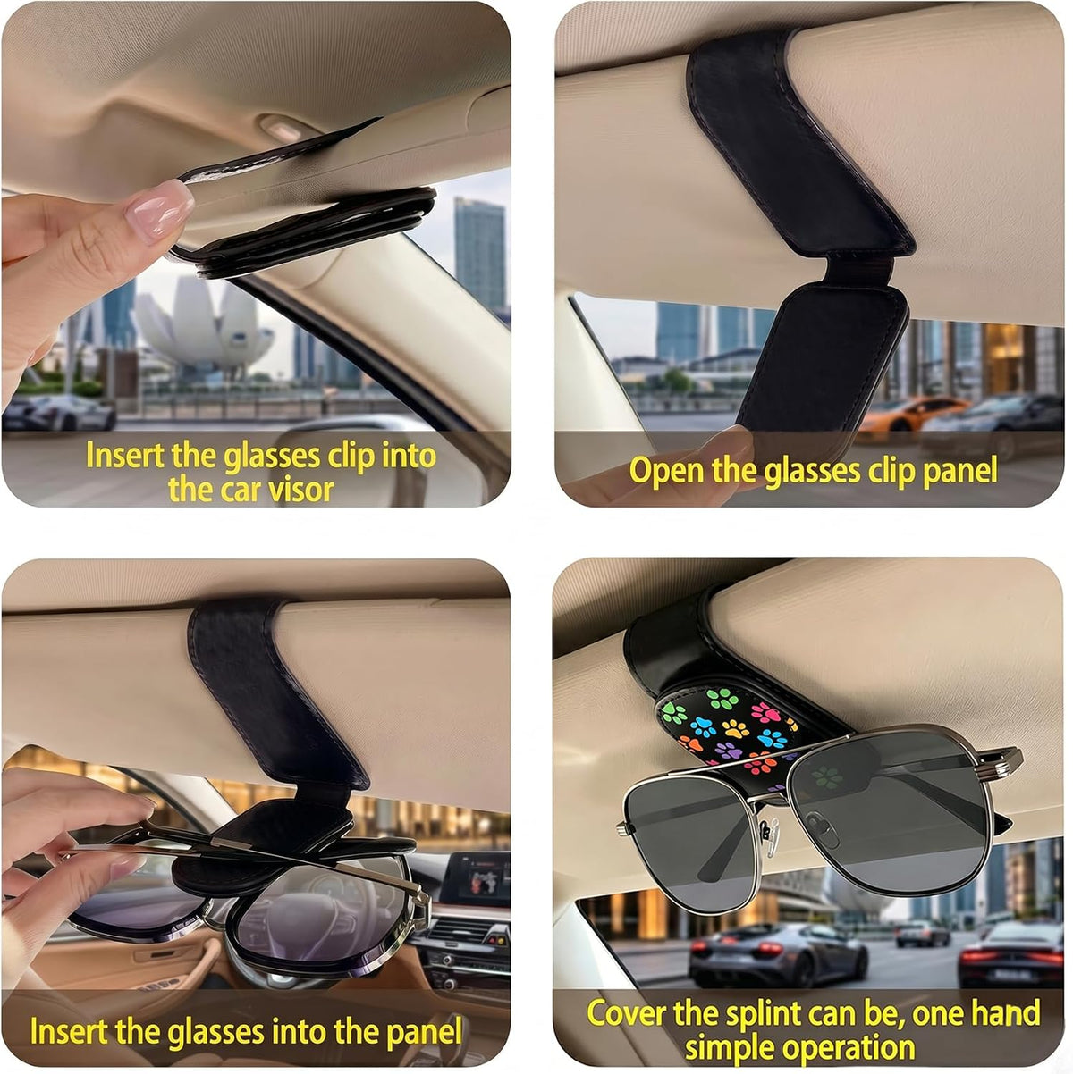 Owl Car Sunglasses Holder Universal Magnetic Visor Accessories