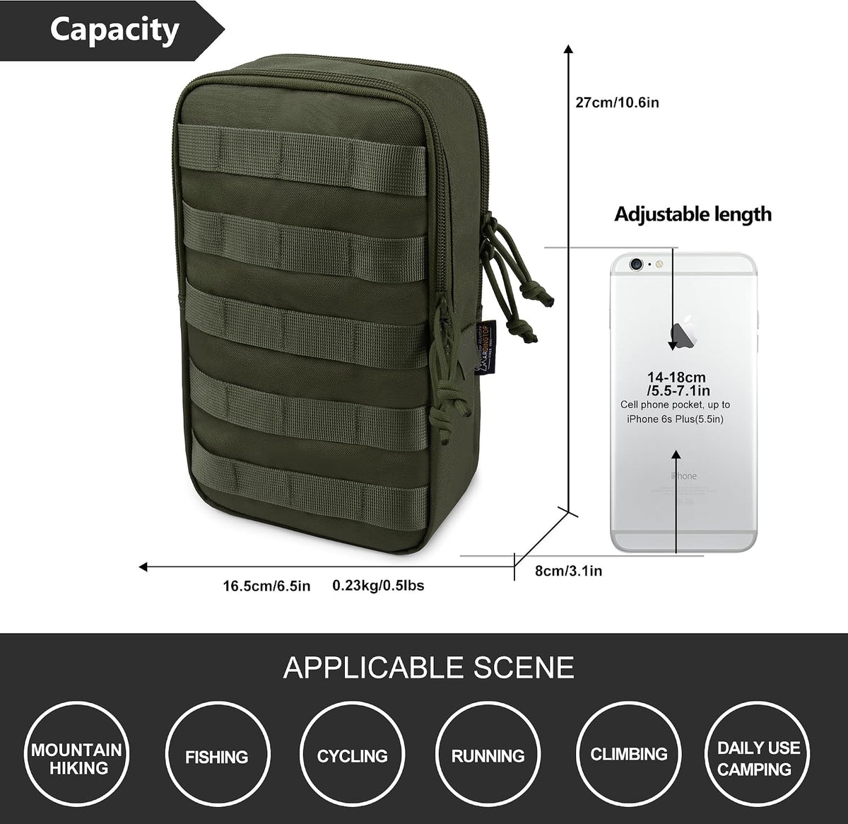 Mardingtop Molle Tactical Utility Pouch, EDC Admin Pouch Bag, Molle Attachment Military Modular Attachment