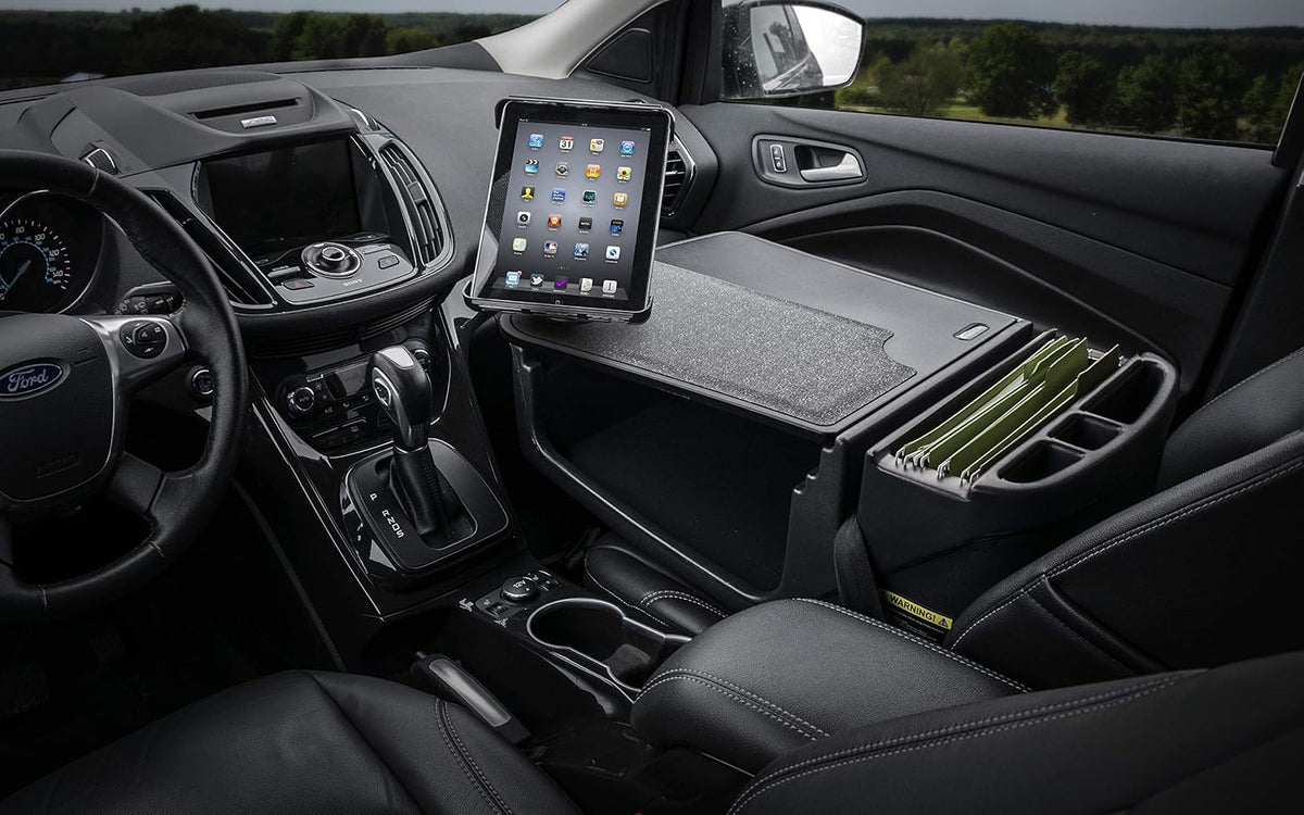 AutoExec AE-GMEF-TAB-BT Efficiency GripMaster Car Desk for Your Vehicle Workstation and Mobile Office, Black with Tablet Mount