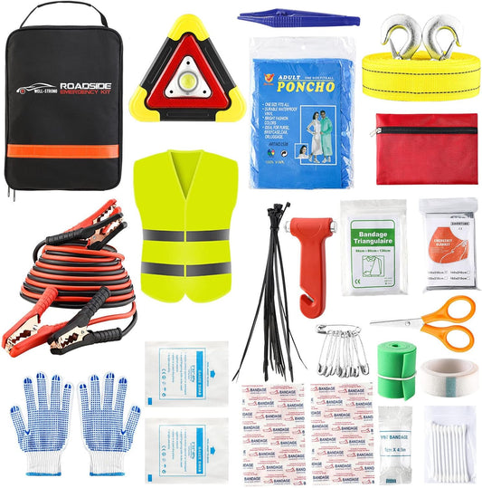 Car Roadside Emergency Kit Black