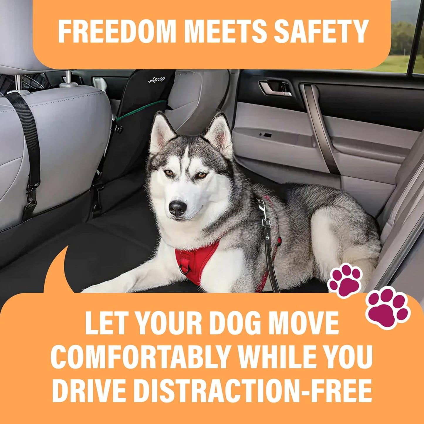 Active Pets Black Car Seat Belt for Dogs, Attaches to Harness & Collar, Adjustable 18" - 24" Travel Restraint System Fits Small - Large Pups for Safety & Comfort, Essential Pet Supplies & Accessories