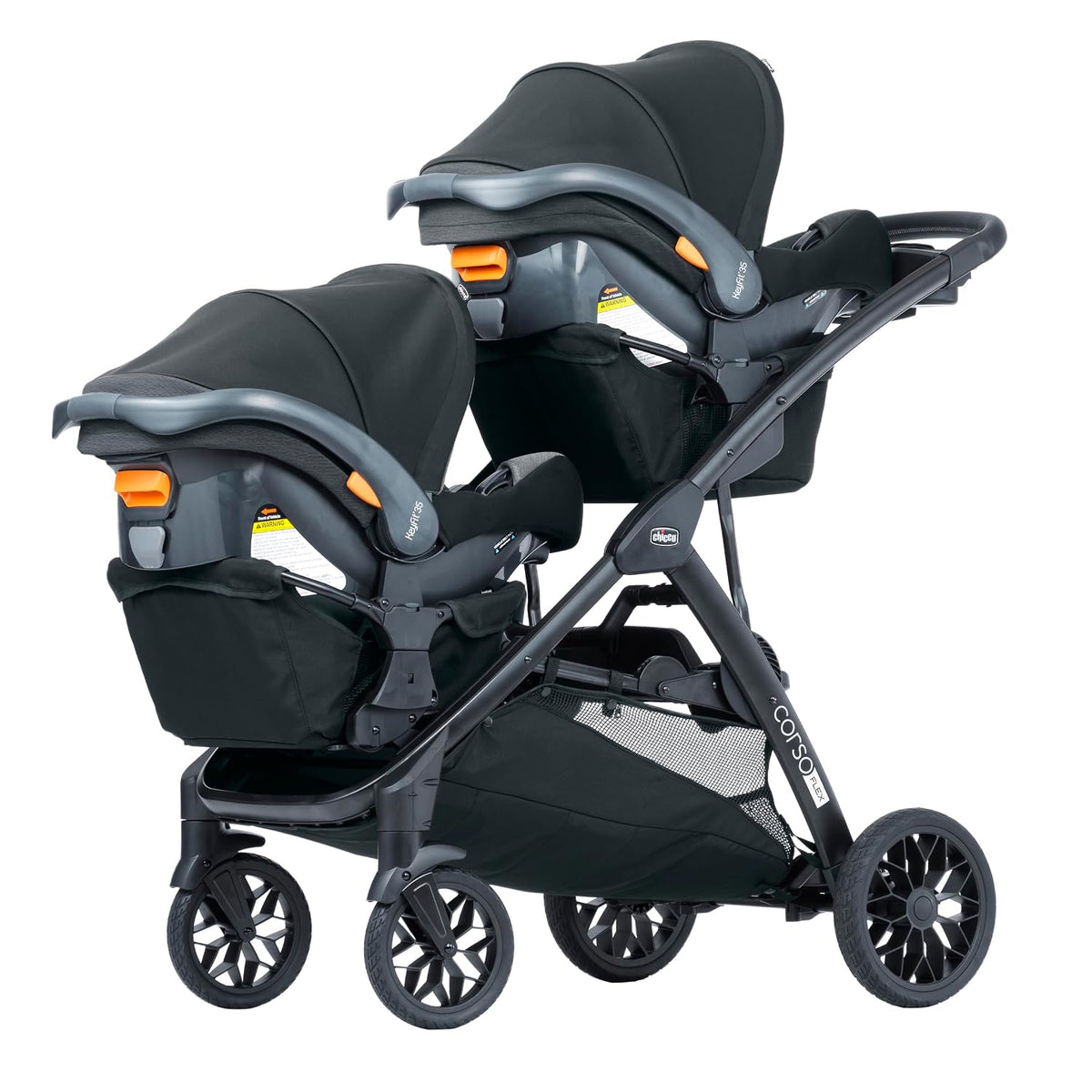 Chicco Corso Flex Infant Car Seat Adapter/Basket for Corso Flex Convertible Stroller, Compatible with Any Chicco Infant Car Seat, Black/Black