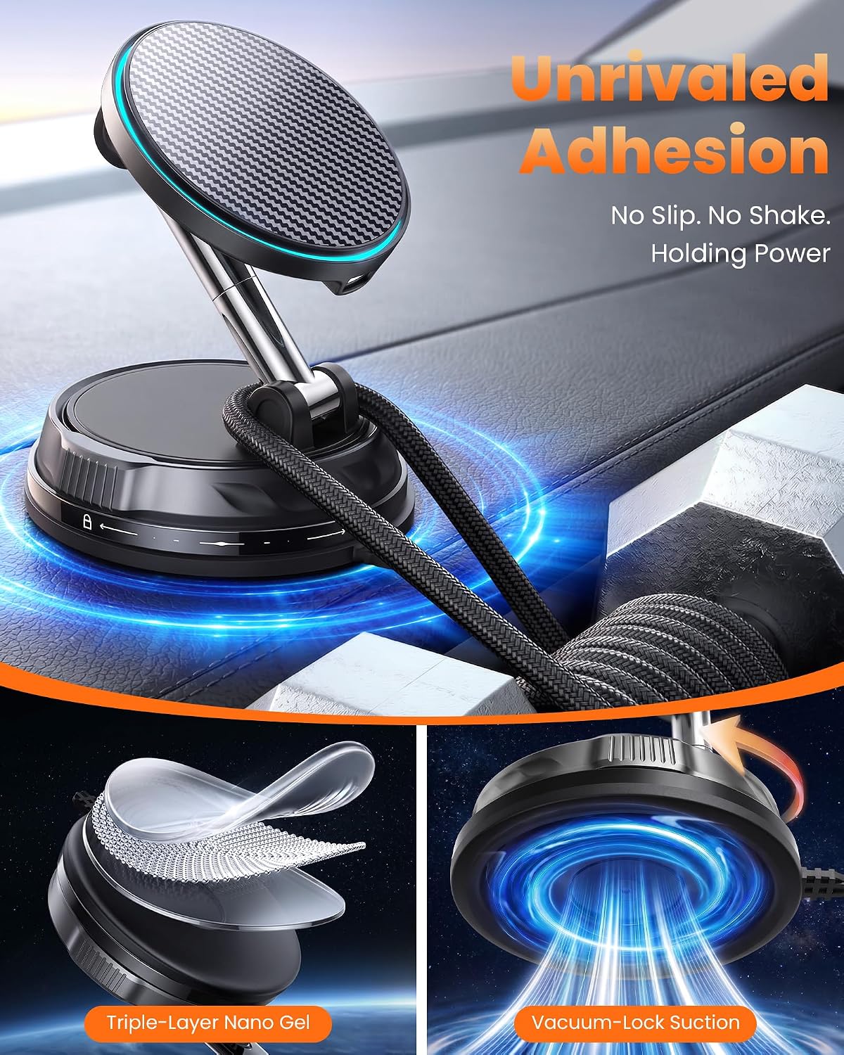 25W Fast Wireless Charge, Only for iPhone Magsafe Car Mount Charger