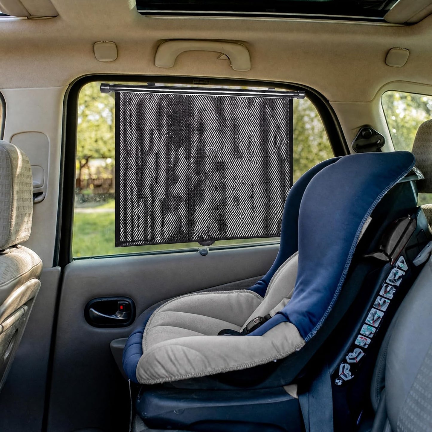 2 Pack Large Car Side Window Sun Shade for Baby, Retractable Roller Car Window Shades UV Protection, Clip-On Sunshade for SUV Truck Rear Side Window, 18" x 20" Vehicle Sun Protection Shade