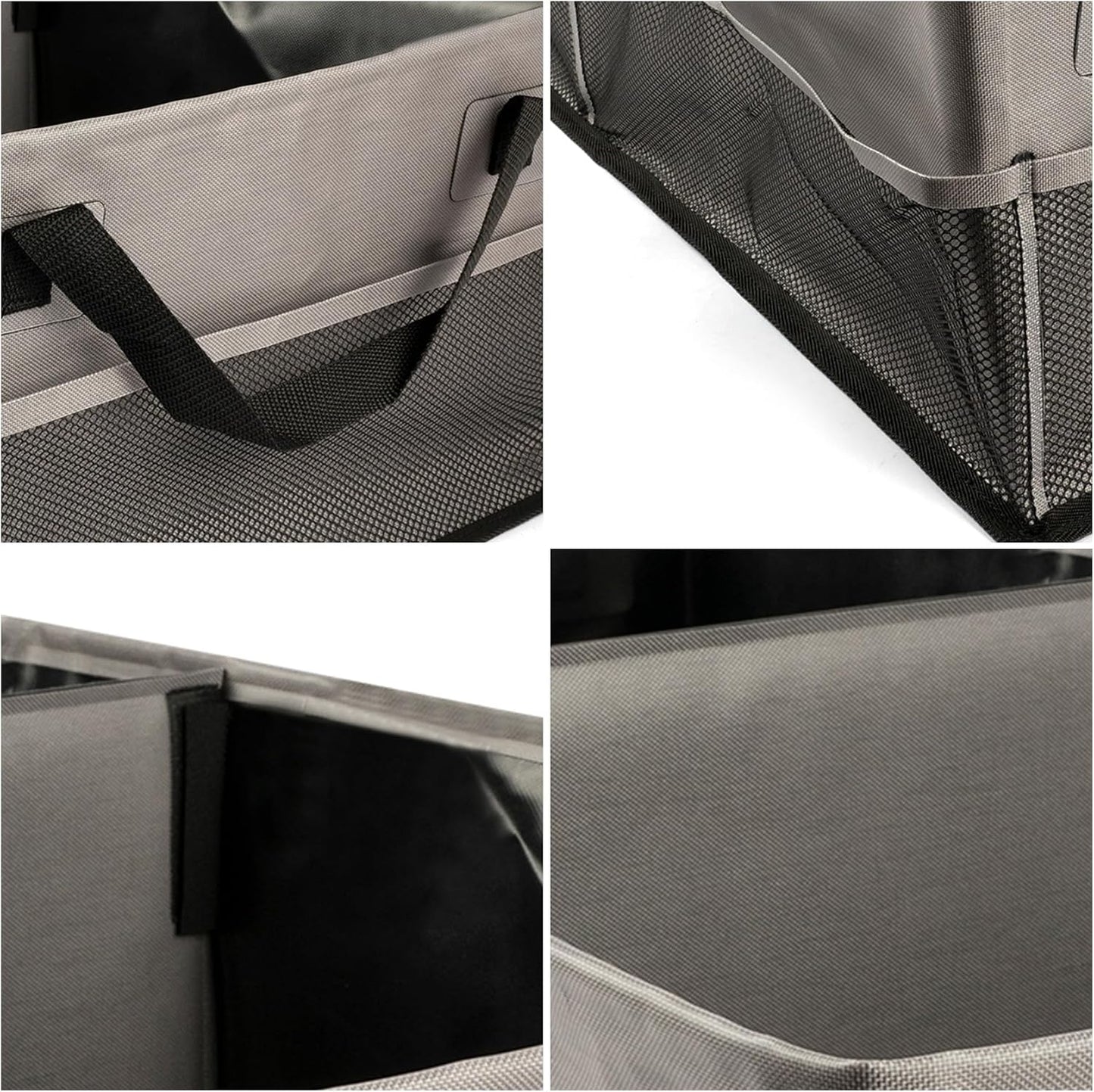 HiMagics Collapsible Waterproof Car Trunk Organizer, Soft PVC Storage Bin with Rugged PVC-Coated Fabric for SUV & Truck (Stone Gray, PLUS)