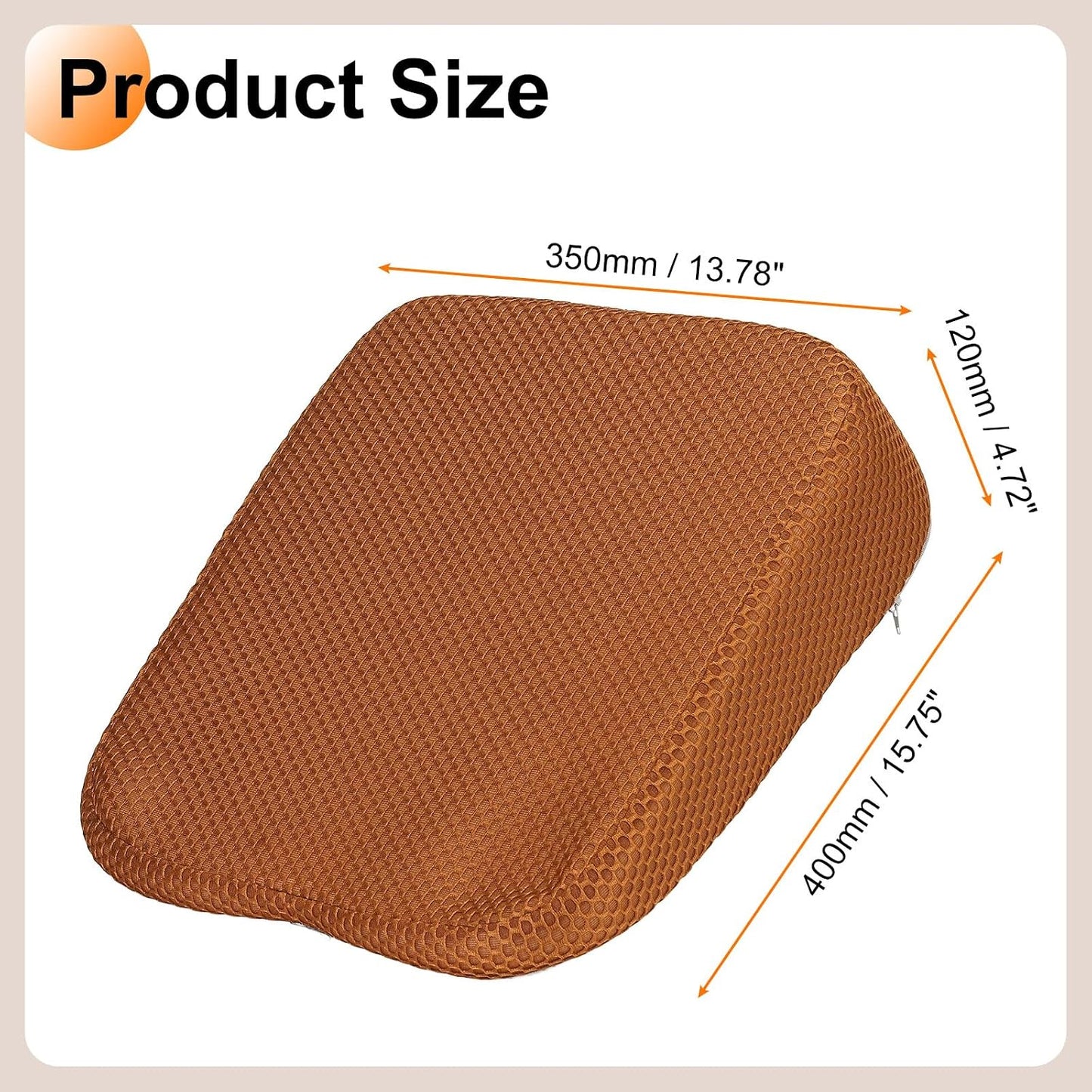 HARFINGTON Seat Cushion 4.72" Thick Comfort Memory Foam Office Chair Cushion with Non Slip Bottom for Car Seat Driver, Orange