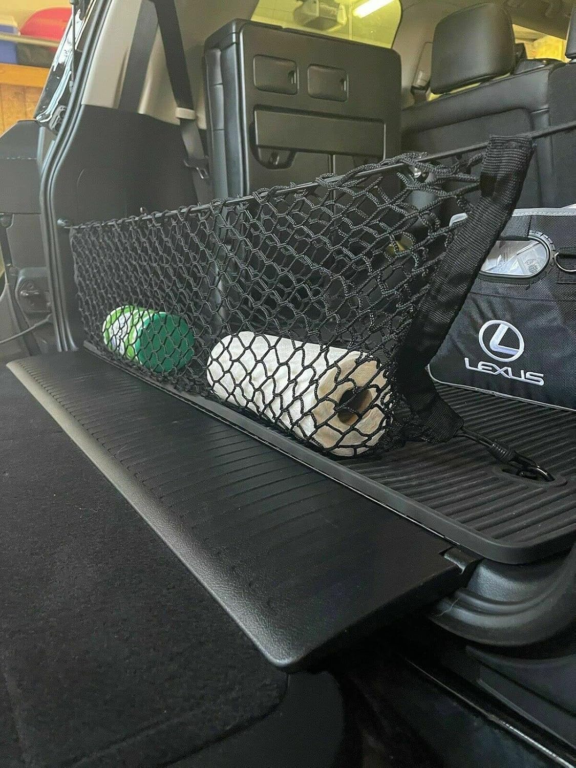 Rear Trunk Organizer Cargo Net for Lexus LX570 2008-2022 - Envelope Style Cargo Net for SUV - Premium Mesh Elastic Car Trunk Organizer Vehicle Carrier Storage – Compatible with LX570