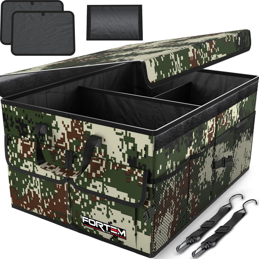 FORTEM Trunk Organizer For SUV Car Trunk Organizer, Foldable Storage, Car Accessories for Women Men, Collapsible Bag, 600D Oxford, Non Slip Bottom, Straps, Soft Cover (50L)