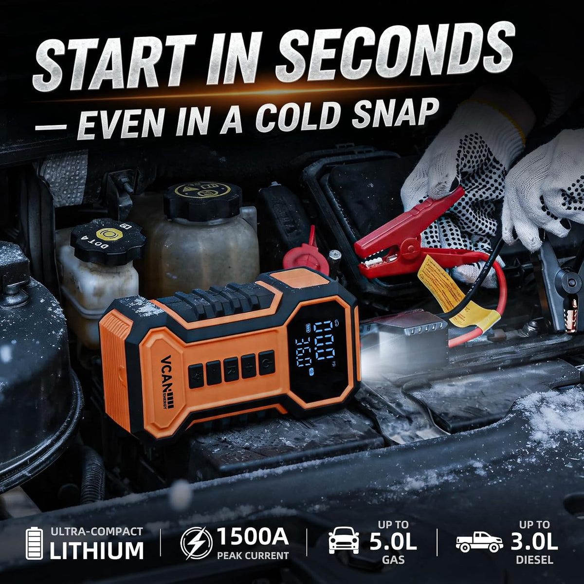 Jump Starter with Air Compressor Car Emergency Kit for Women, Men, Teen