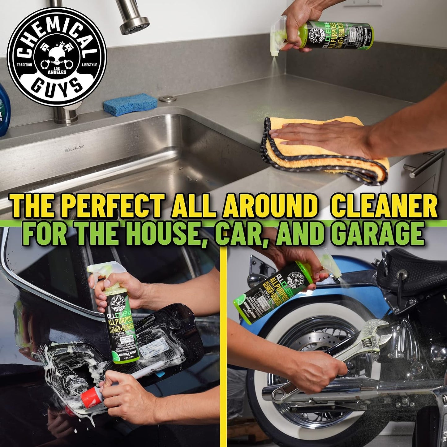 Chemical Guys All Clean+ Citrus All Purpose Cleaner, 16 Fl Oz | Super cleaner, safe for cars, trucks, SUVs, motorcycles, RVs &amp; more, citrus scent