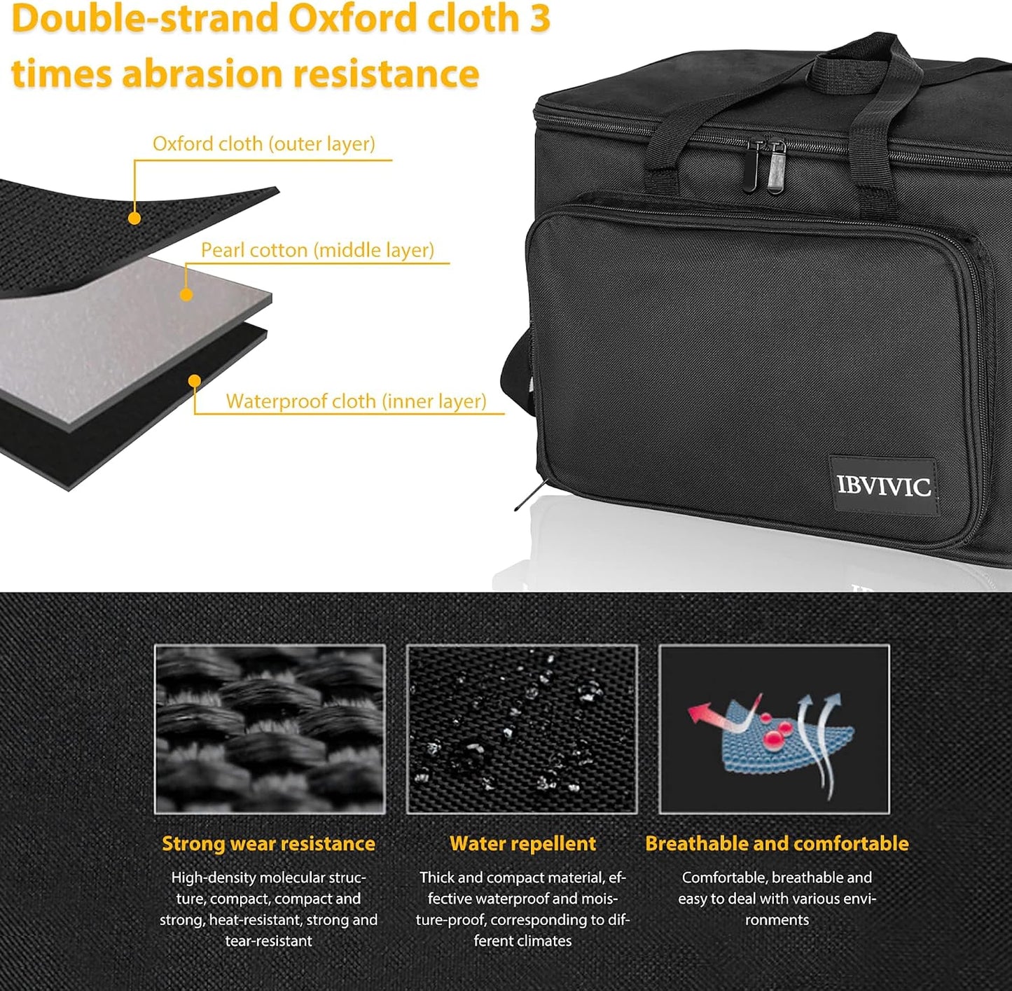 IBIVIVIC 15 Slots Wireless System Microphone Mics Bag with Foam Mic Storage Bag for Singing, Karaoke, Party Sound Equipment Carrying Case