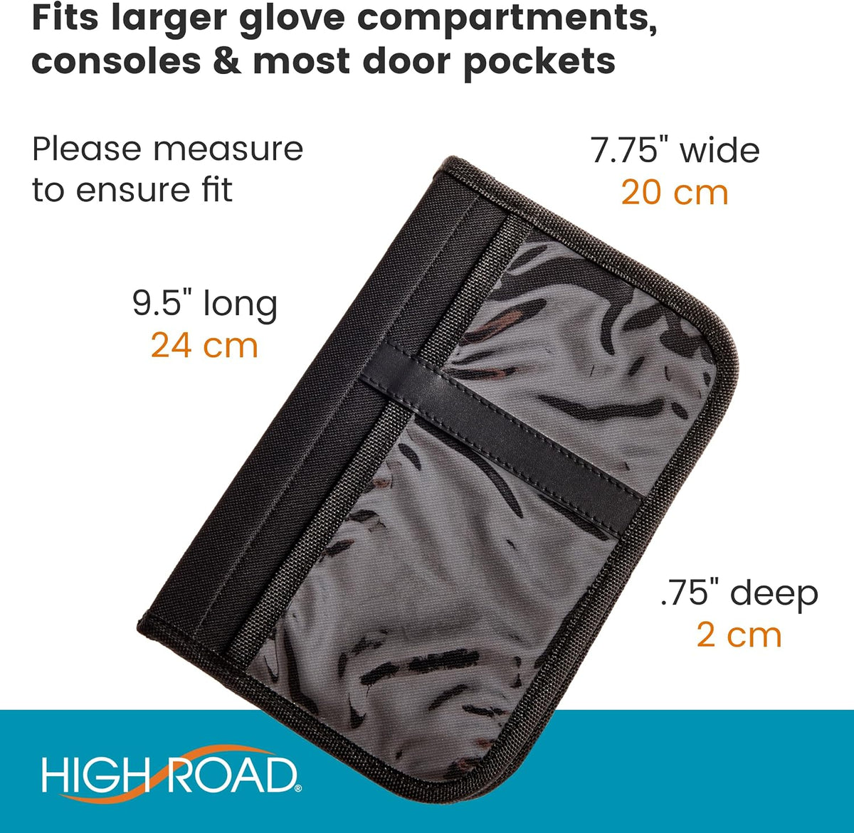 High Road Glove Box Organizer and Car Manual Holder - Insurance and Registration Holder for Glove Box with Clear Pockets for Quick Access to Car Documents and Expandable Manual Holder