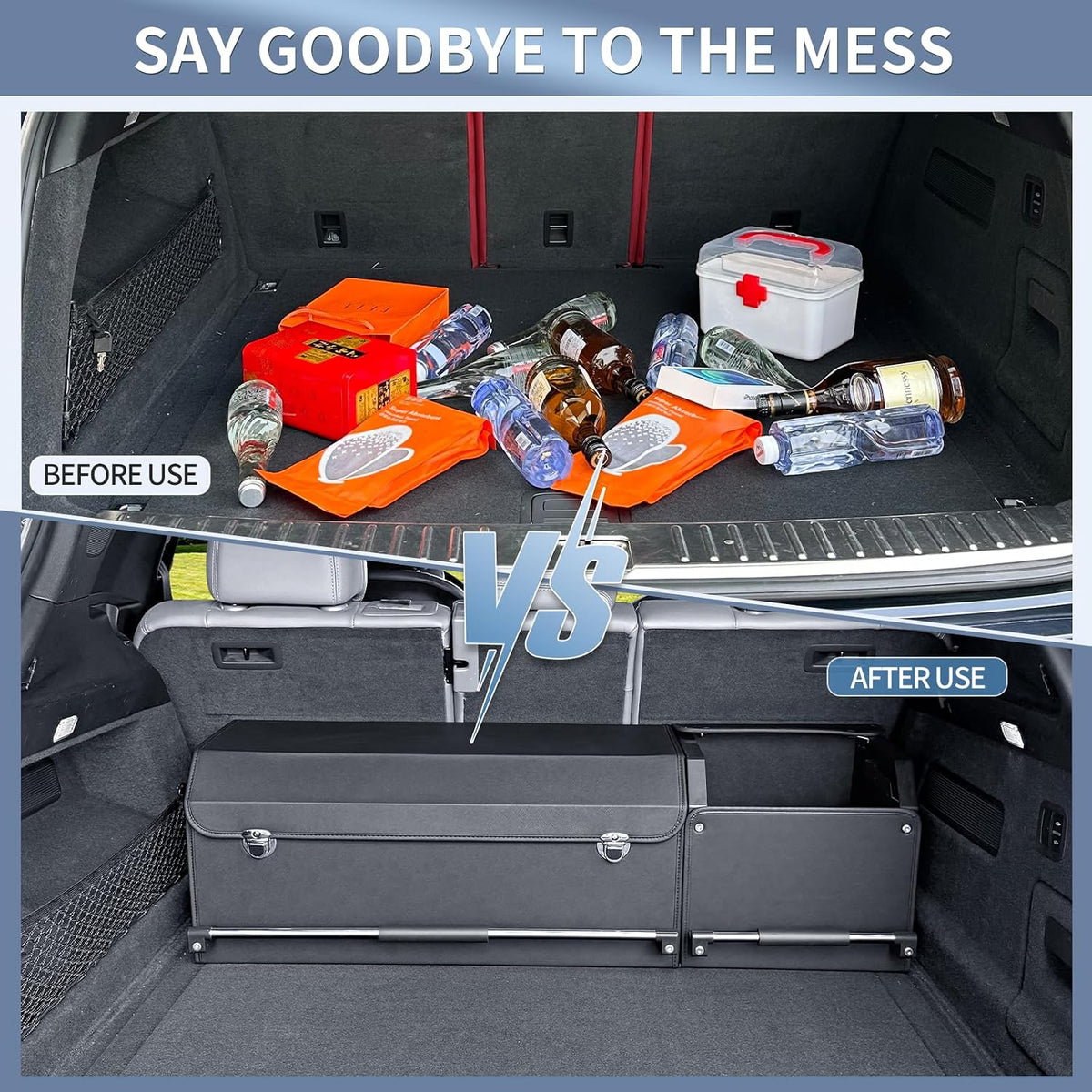 Leather Car Trunk Organizer SUV Trunk Organizer Car Trunk Storage Organizer