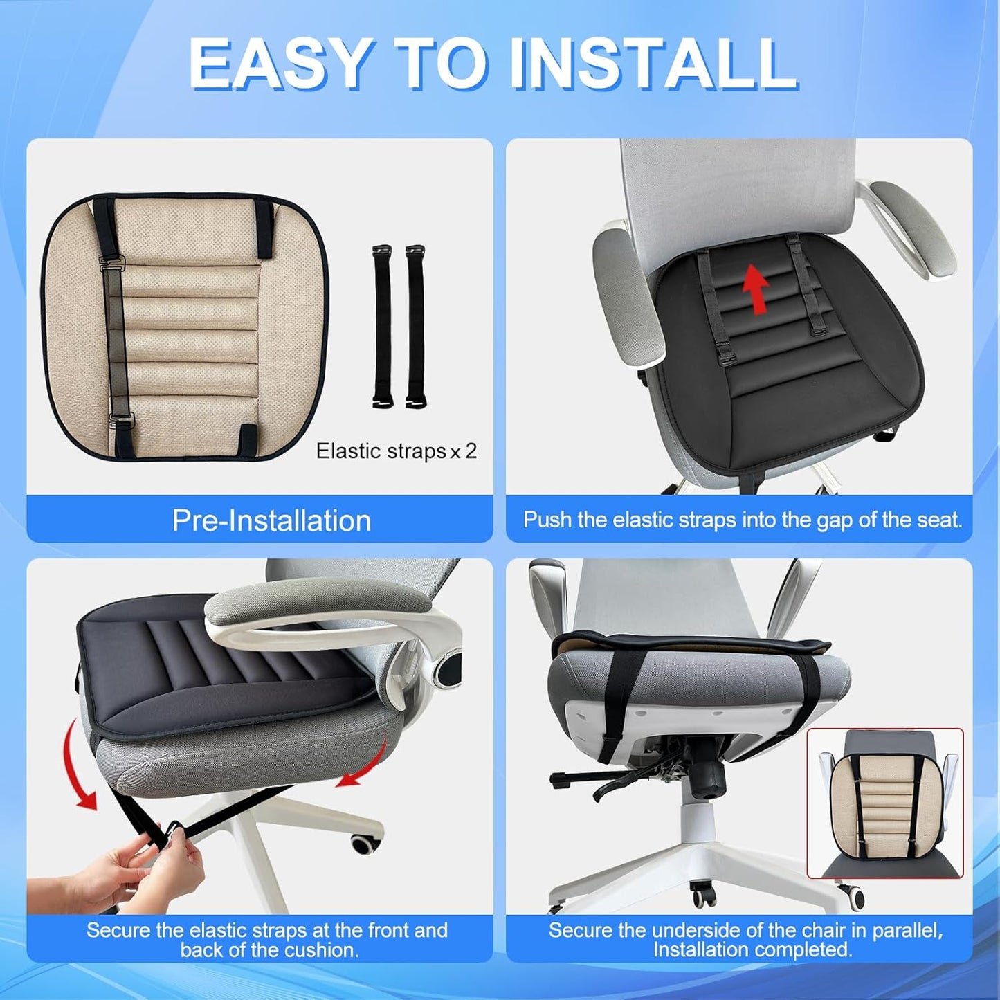 Car Seat Cushion with Back Support Pillow, 1.2'' Thick Enhanced Comfort Memory Foam Design for Pain Relief, Ideal for Drivers and Office Use - Ergonomic Lumbar Comfort for Long Sitting