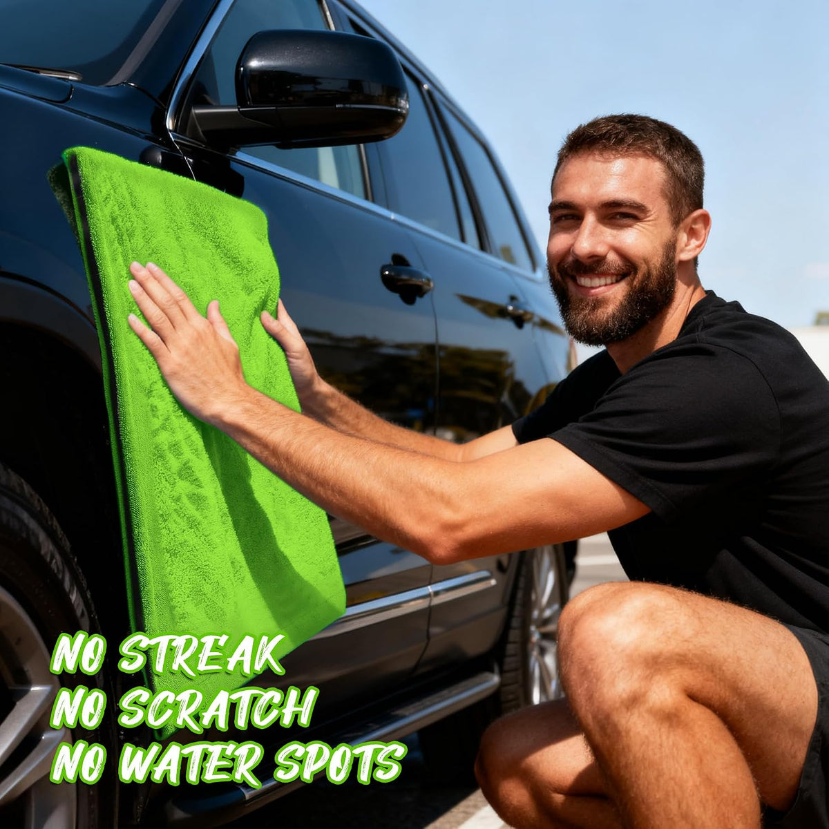 PUGPIU 1400GSM Microfiber Car Drying Towel Detailing Extra Large 48"x24"