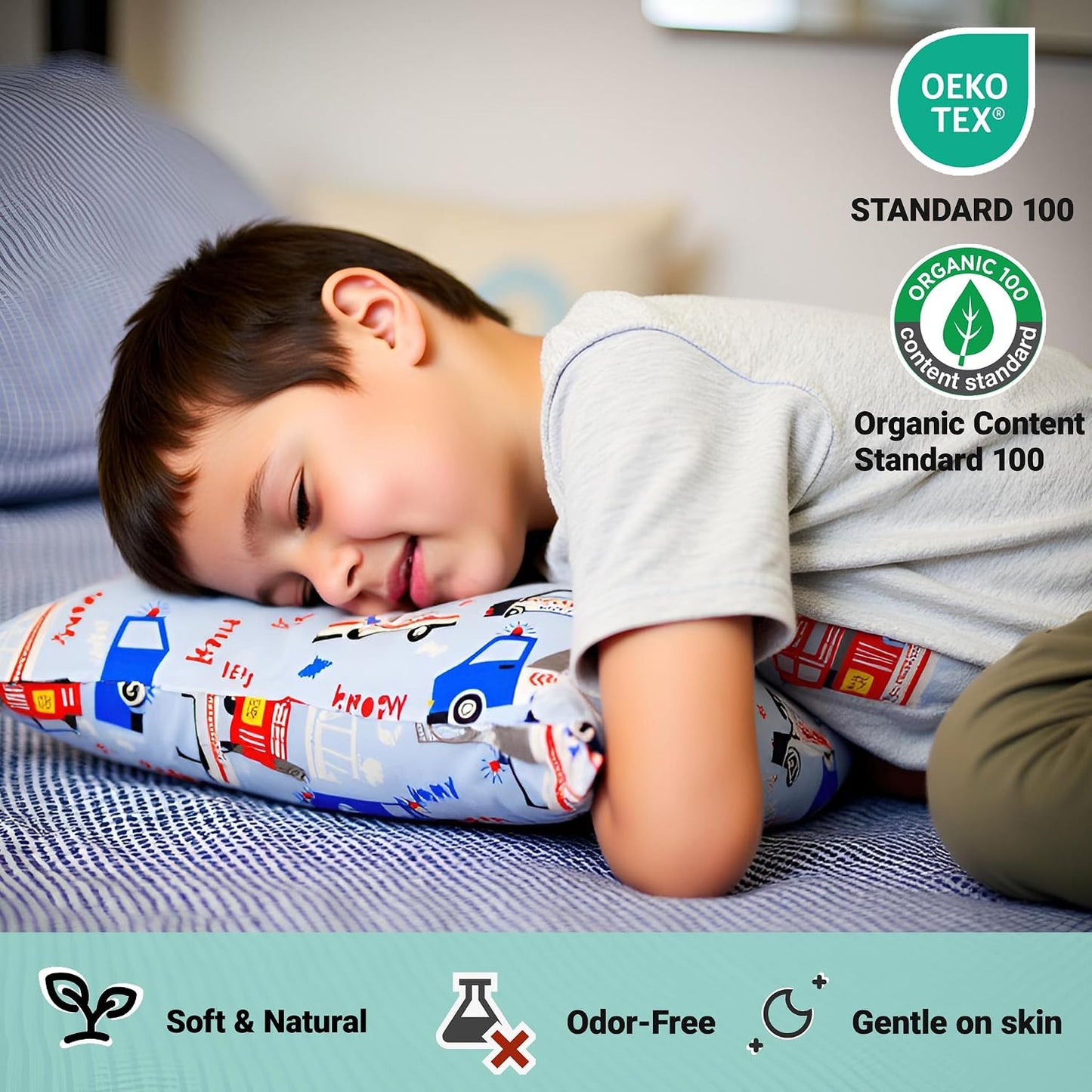 ZPECC Toddler Pillow with Pillowcase 2 Pack - 13x18 Organic Cotton Hypoallergenic Kids Pillow, Baby Essentials for Travel Crib Daycare Stroller (Intended for Age 2 and up) Car