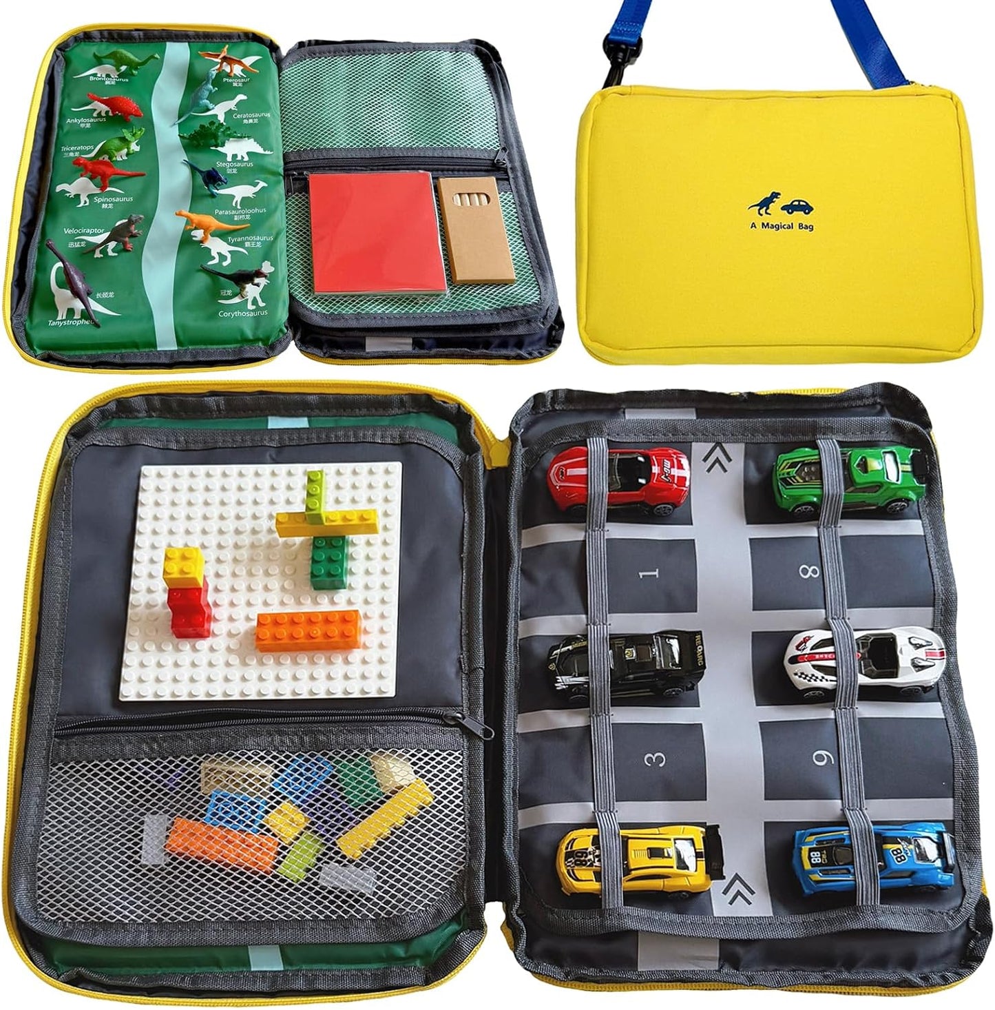 Portable Busy Travel Toys for boys, Quiet Car Airplane Trip Toddler Toy | On-the-Go Play Set,Toy Storage Bag , Essentials & Activities for Long Travel Camping, Gift for Kids Ages 3-5 & 4-8 Years Old