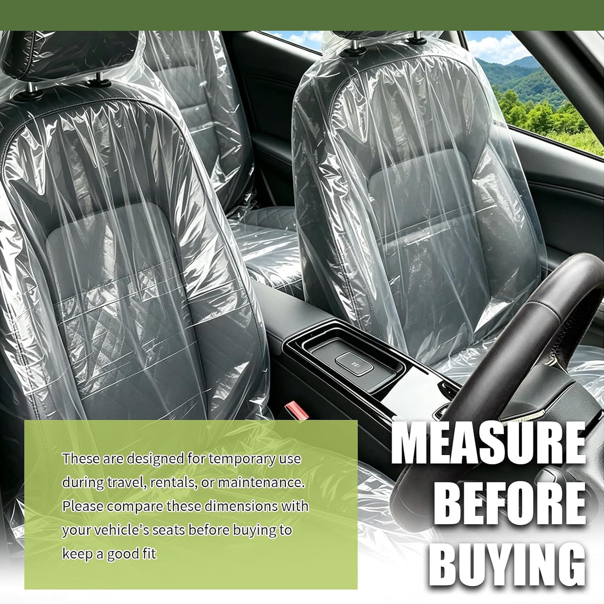 20PCS Disposable Car Seat Covers,Portable Plastic Seat Covers for Cars Seats Full Coverage Protection,Universal Disposable Seats Cover for Cars Includes Font & Back