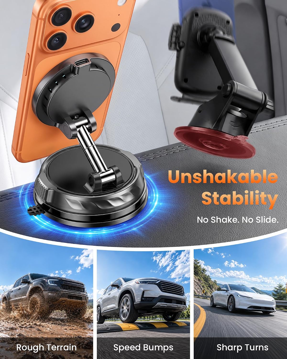 25W Fast Wireless Charge, Only for iPhone Magsafe Car Mount Charger