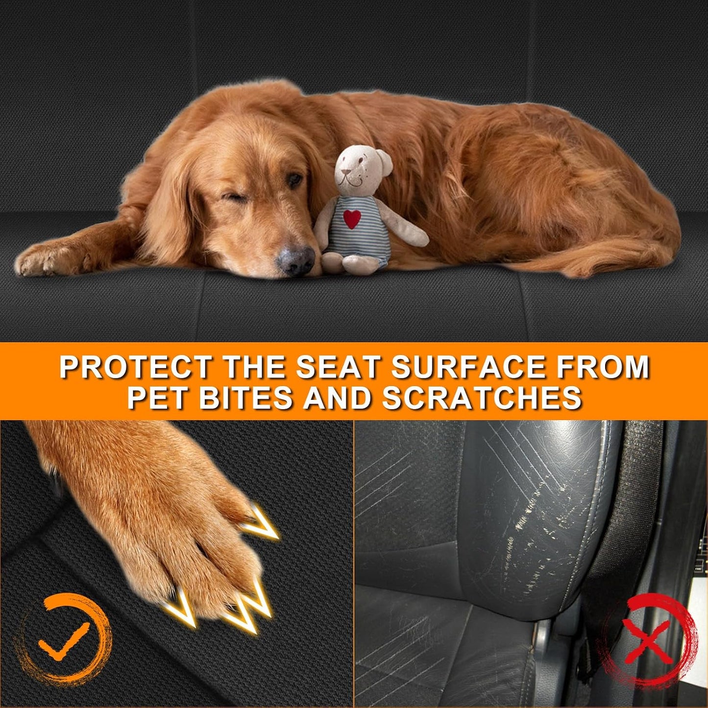 Front Truck Seat Covers for 1997-2000 Ford F-150 | 40/60 Split Bench with Opening Center Console, Not with Airbags Next to The Headrest, Black&Gray