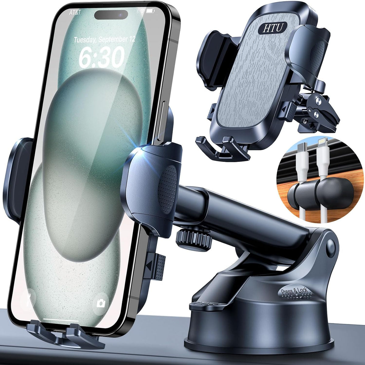 【Upgraded Strongest Suction & Pro Military-Grade Certs 】Ultimate Car Phone Mount【360°Rotatable Suction】Cell Phone Holders Truck Stand for Dashboard Windshield Vent for iPhone 17 Pro Max Samsung,Black