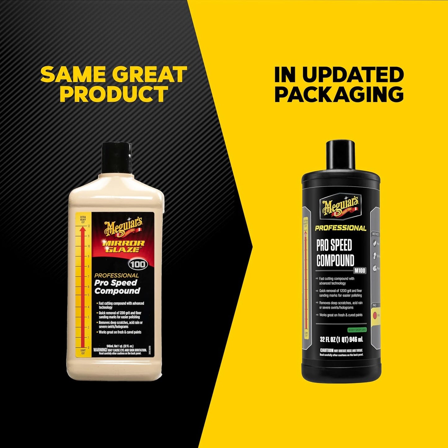 Meguiar's Pro Speed Compound M10032, Fast-Cutting Rubbing Compound for Cars, Offers Heavy Scratch and Swirl Removal, Professional Car Polish, Car Compound Removes up to 1200 Grit Sanding Marks, 32 Oz