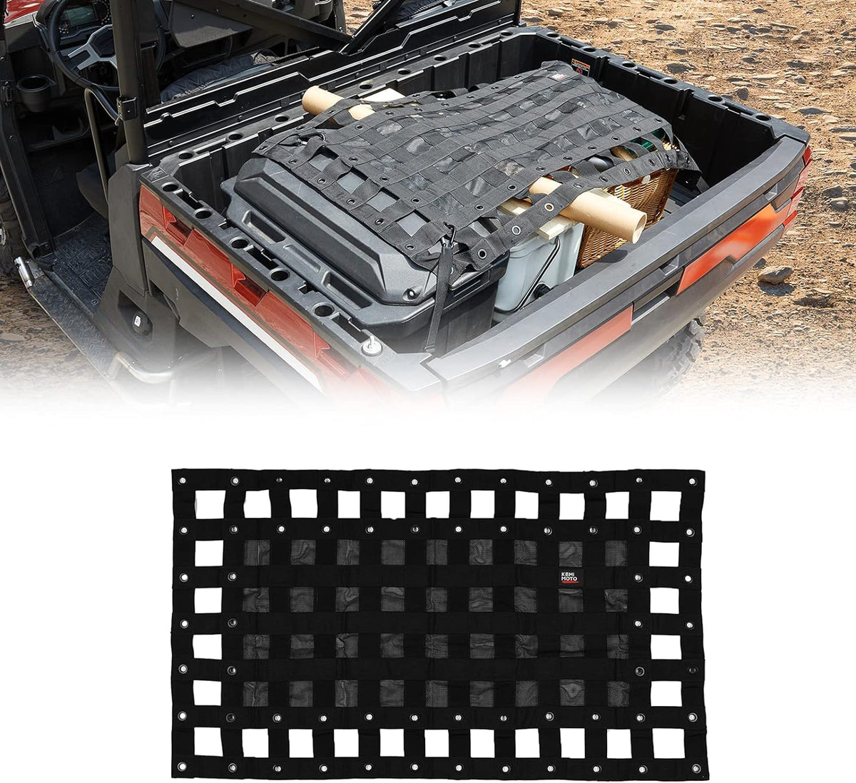KEMIMOTO UTV Cargo Bed Net Compatible with Polaris Ranger General Defender