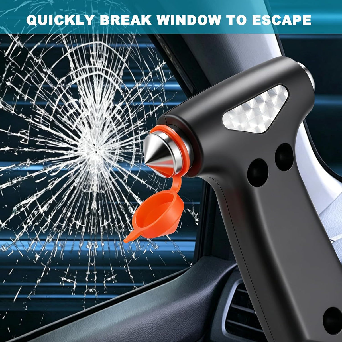 VZZNN 5-Pack Car Safety Hammer, 2-in-1 Window Breaker Seatbelt Cutter