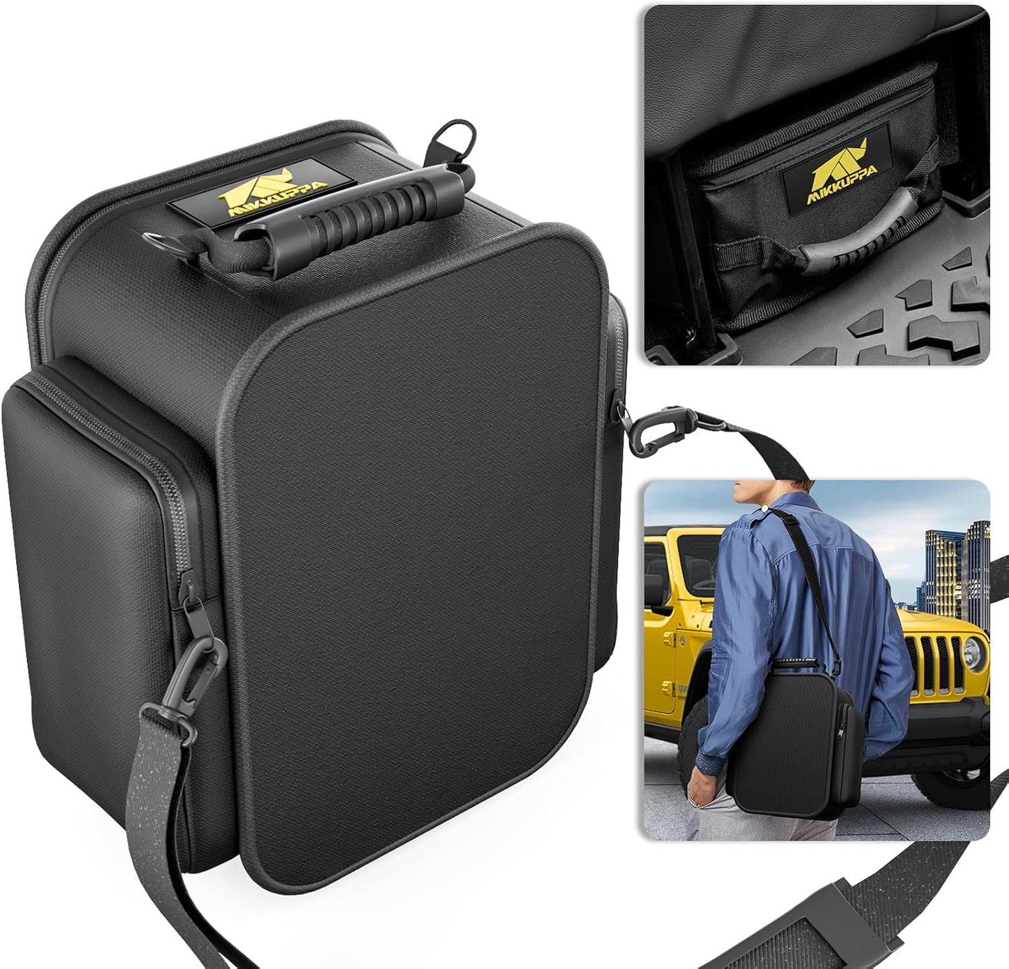 MIKKUPPA Under Seat Storage - Compatible with 2007-2024 Jeep Wrangler JK JL JLU Sports Rubicon Gladiator JT - Portable Rear Under Seat Storage Organizer Tool Kit