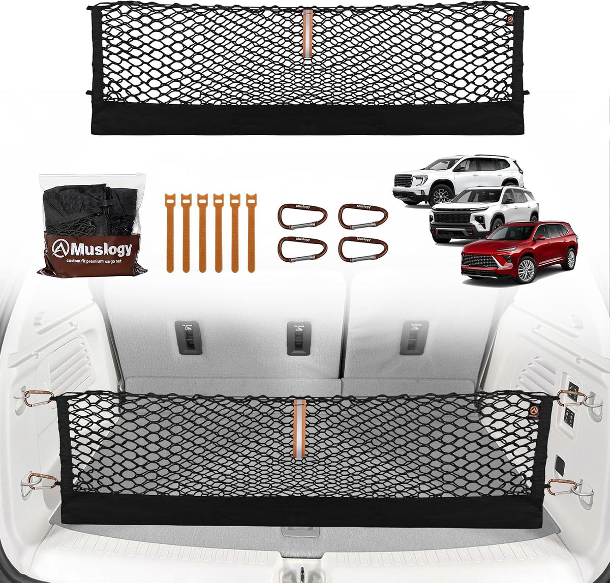 Muslogy Cargo Net for 2024-2026 GMC Acadia, Chevy Traverse, 2025+ Enclave