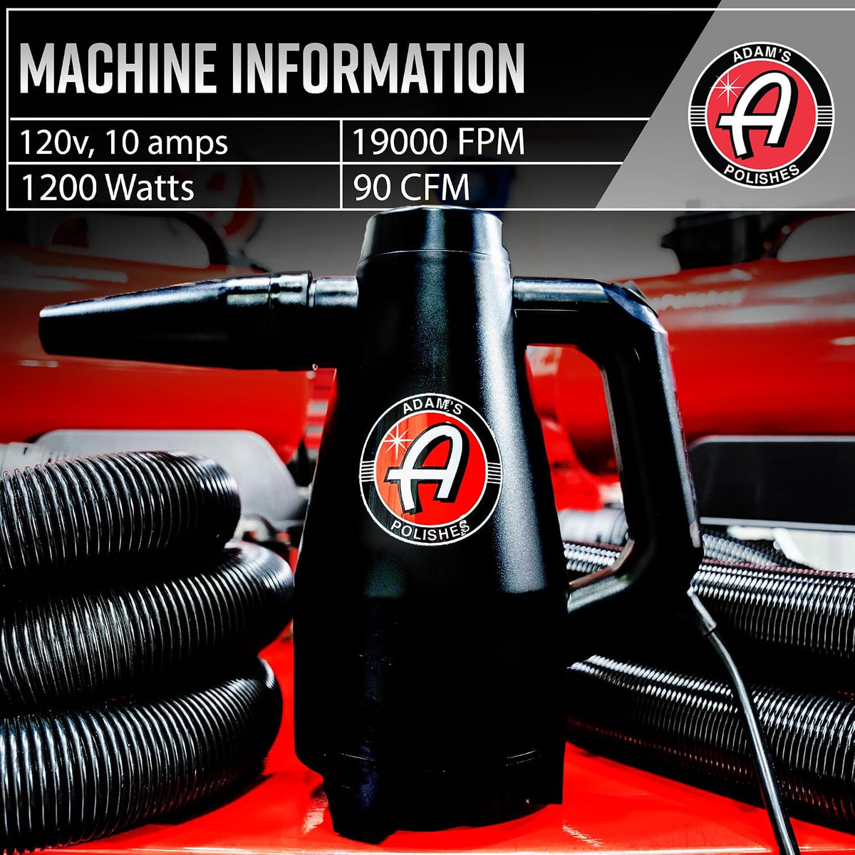 Adam's Polishes Mini Air Cannon - Handheld High Powered Filtered Car Wash Dryer Blower| Dry Before Car Cleaning, Car Detailing, Car Wax, or Ceramic Coating | Auto Tool Kit Gift Boat RV Motorcycle
