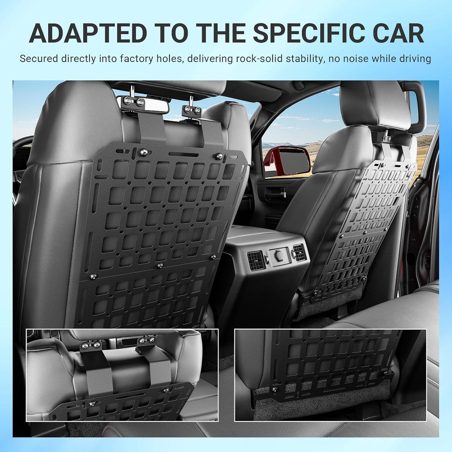 SZYANG 4PCS Seat Back Molle Panel Compatible with 2022-2026 Toyota Tundra Seatback Organizers for 2 Seats Tactical Truck Organizer Replacement for 2022-2026 Toyota Tundra Accessories