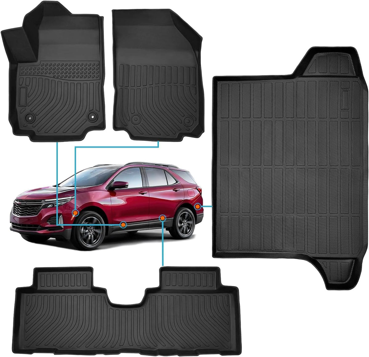 Floor Mats & Cargo Liner for Chevy Equinox & for GMC Terrain 2018-2024