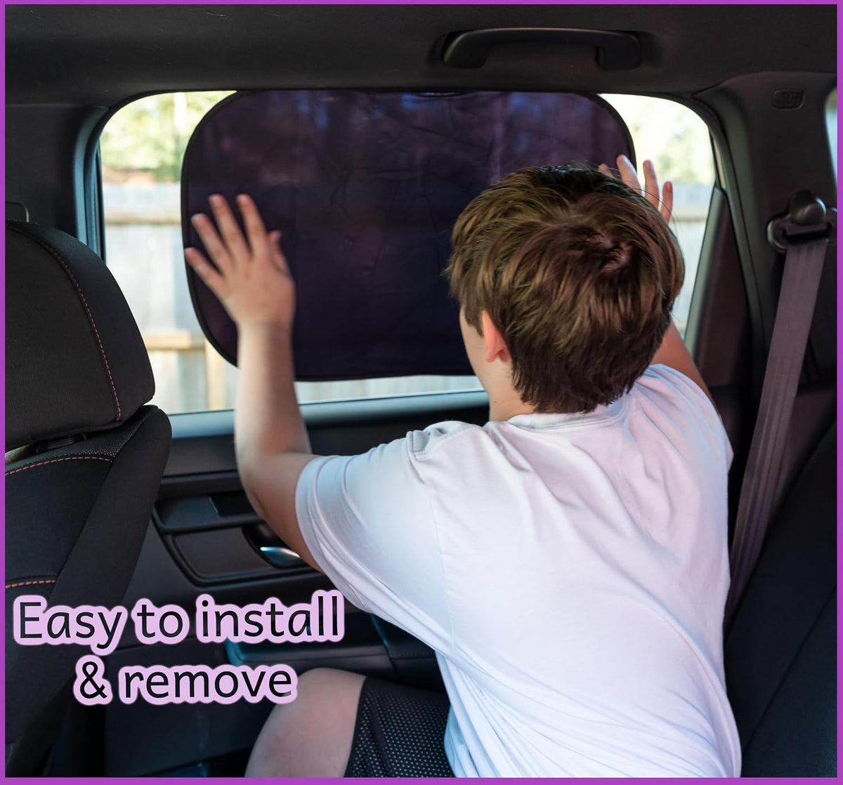 Car Window Shades - Certified 99.79% UVA & 99.95% UVB Sun Protection