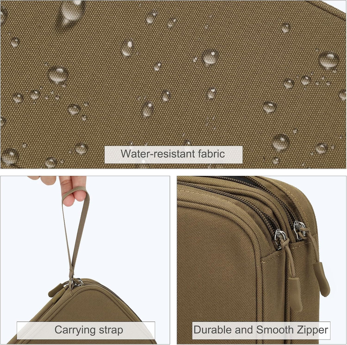 FYY Electronic Organizer, Travel Tech Pouch Bag, Large, Brown