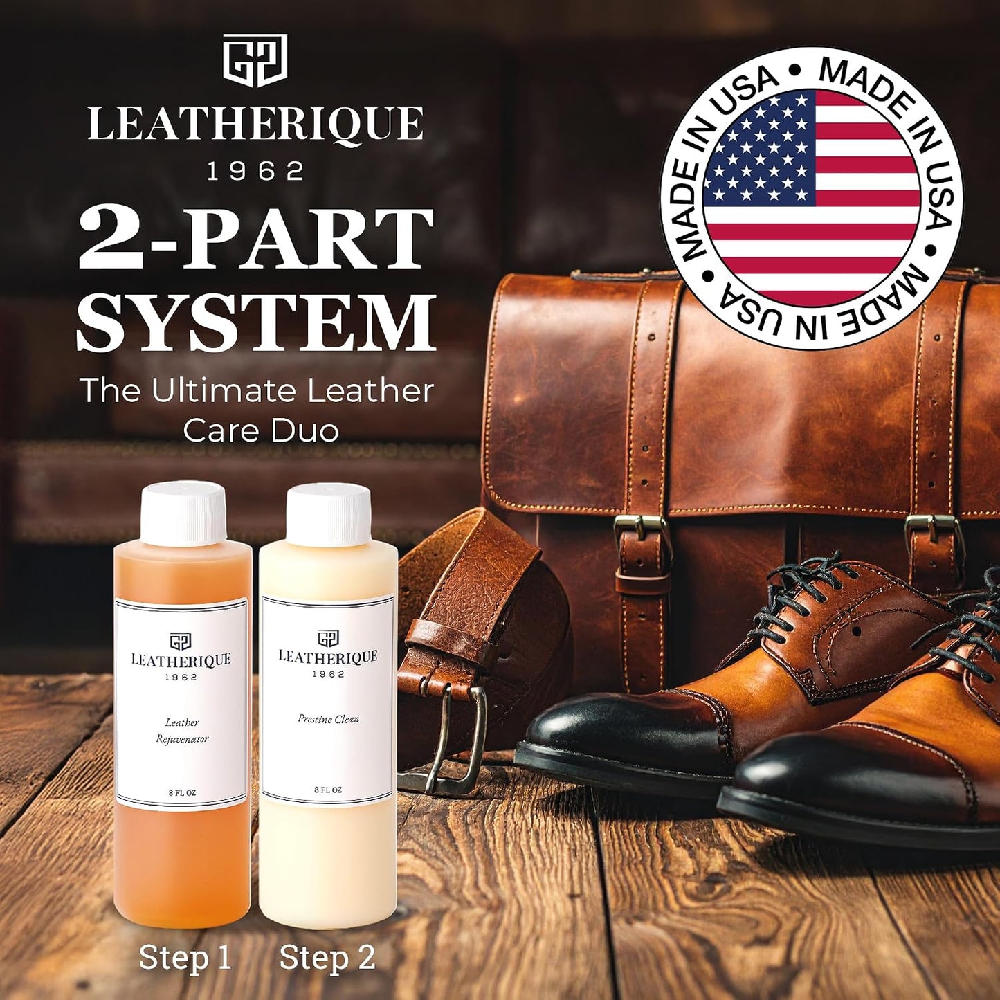 Leatherique Prestine Clean 16 oz | Leather Cleaner &amp; Conditioner for Cars, Furniture, Saddles &amp; More | Gently Removes Dirt, Oils &amp; Impurities | Works Alone or with Leatherique Rejuvenator Oil