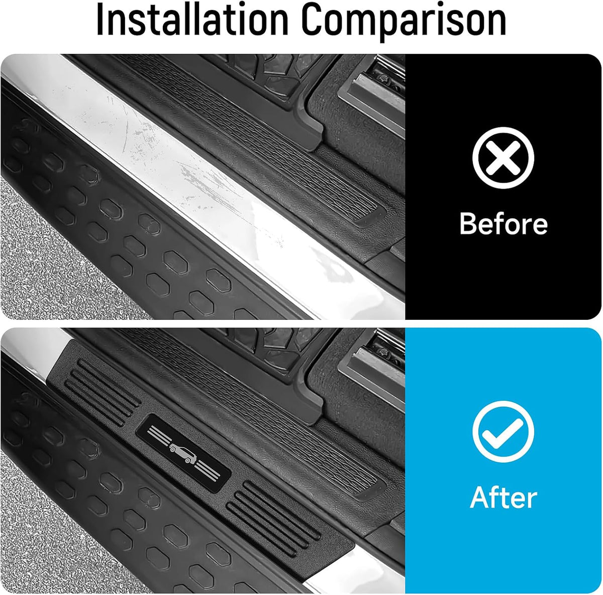 ZZEQYG 2 Pcs Front Door Sill Protector for Jeep Grand Cherokee L (Only for Front Door) 2022-2025 2026 Accessories ABS Material Door Sill Guards Trim