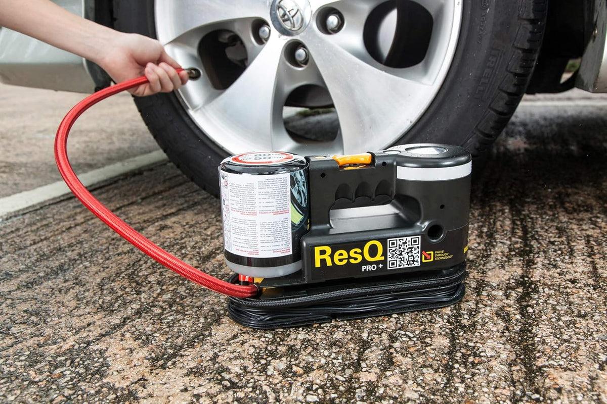AIRMAN ResQ Pro+ Tire Repair Kit - Air Compressor Flat Tire Fix & Inflator Kit with Tire Foam Sealant, LED Light - Emergency Roadside Solution for Cars, SUVs, Minivans