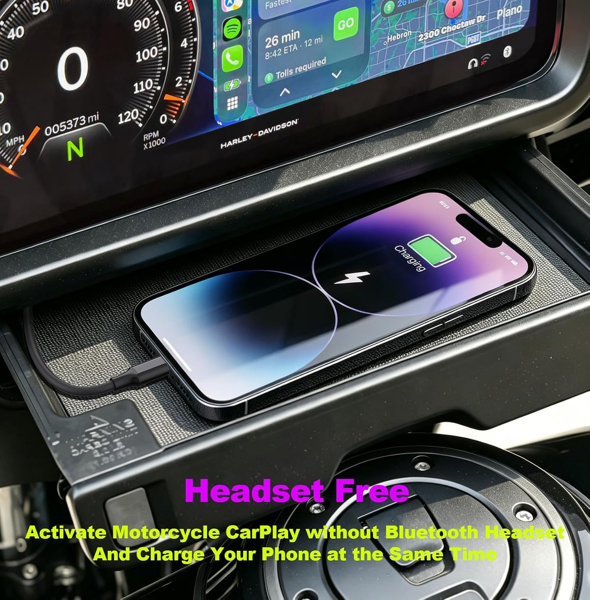 2-in-1 C to C Bypass Motorcycle CarPlay Bluetooth Headset Cable