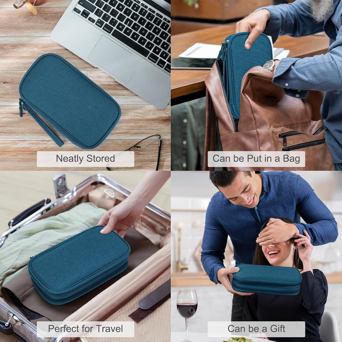 FYY Electronic Organizer, Travel Tech Pouch Bag, Medium, Dark Green