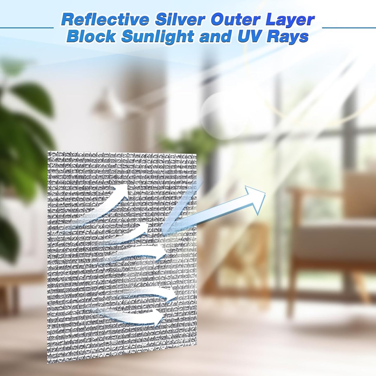 Frienda Rv Window Reflective Insulation Roll 39.4inchx6.6ft Double Aluminum Foil Heat Bubble Thermal Window Shade Door Cover Blackout for Garage Roof Travel Camper Skylight Shield