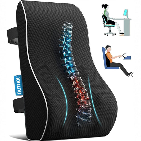 Lumbar Support Pillow for Office Chair, Office Home Essentials,Gifts for Mom,Dad, Back Support Pillow for Car, Chair Cushions,Back Pain Relief Improve Posture,Mesh Cover Double Adjustable Straps
