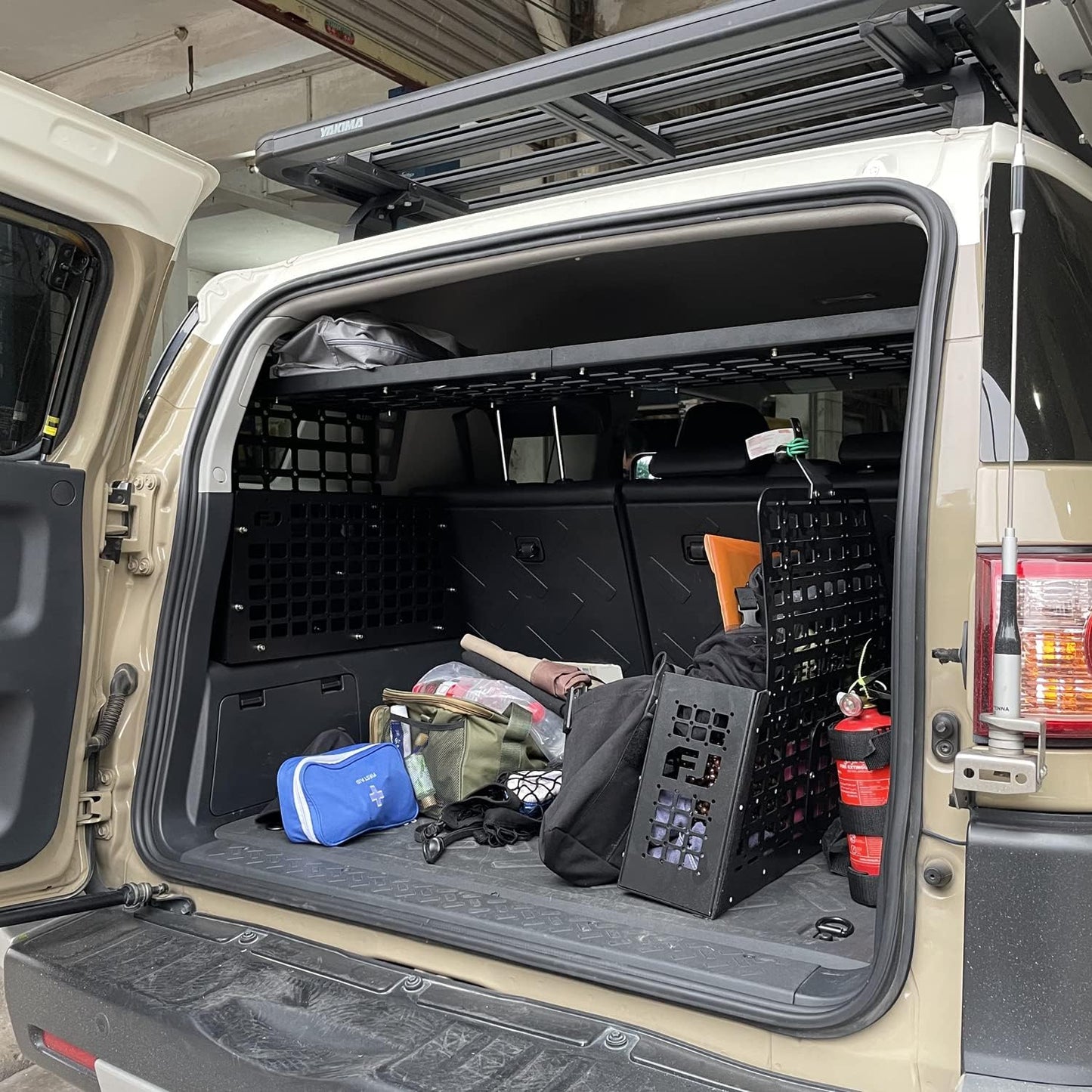HIGH FLYING for Toyota FJ Cruiser (XJ10) 2007-2014 Car Accessories Modular Storage Molle Panel System Trunk Shelf Interior Luggage Carrier Rack Trunk Organizer (Whole Kit)