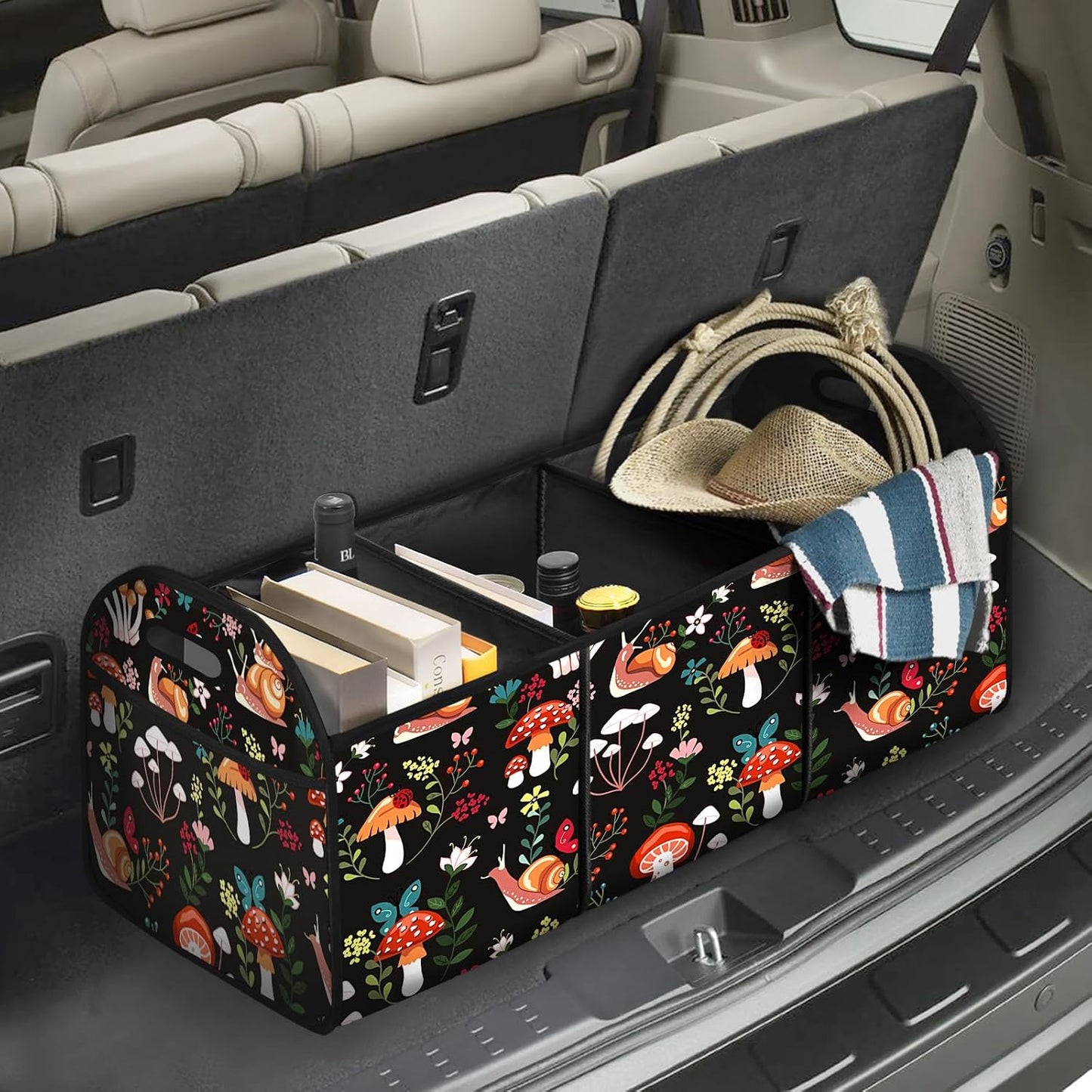 Mushroom Collapsible Trunk Organizer Automotive Storage Car Multicompartment Large Capacity