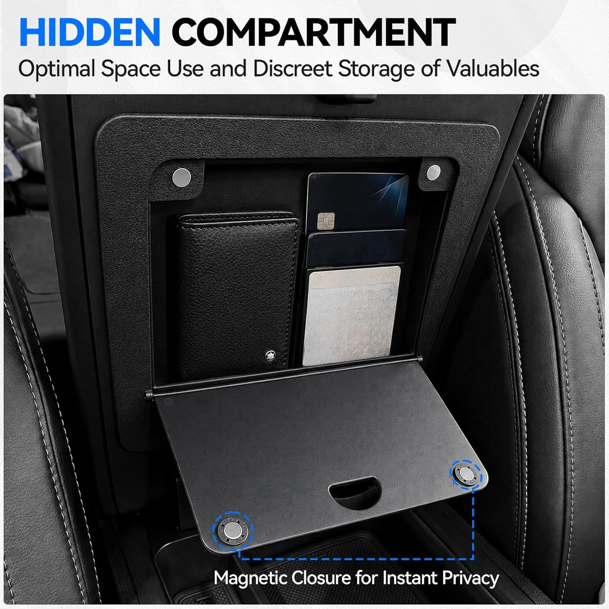 ELECFRESH 4PCS Center Console Organizer Tray for 2023-2026 Honda Pilot 2024-2026 Honda Ridgeline&Passport Accessories, Armrest Storage Box and Divider, Hidden Storage Box and Cup Holder