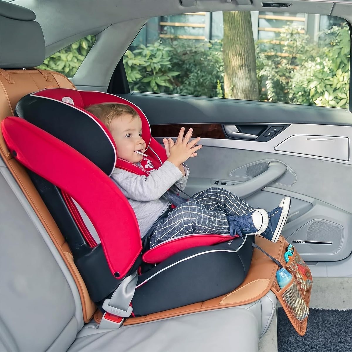 SMART ELF Car Seat Protector 2-Pack, Thick Padding Cushion (Dark Brown)