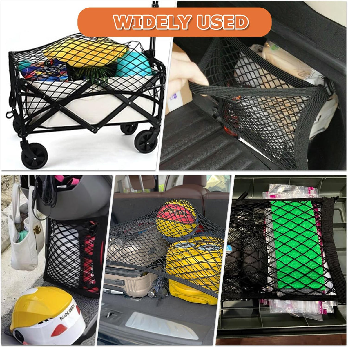 23.6 x 9.8 inch Universal Elastic Cargo Net Pocket,2 Pack