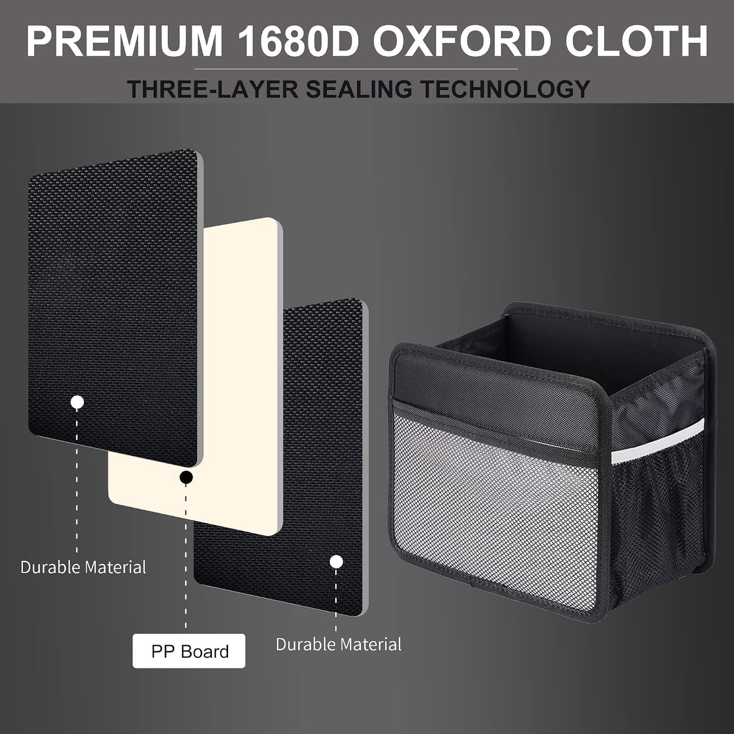 Car Back Seat Organizer and Storage Bag, Premium 1680D Oxford Cloth Collapsible Universal Hanging Car Seat Back Organizer for Kids & Adults