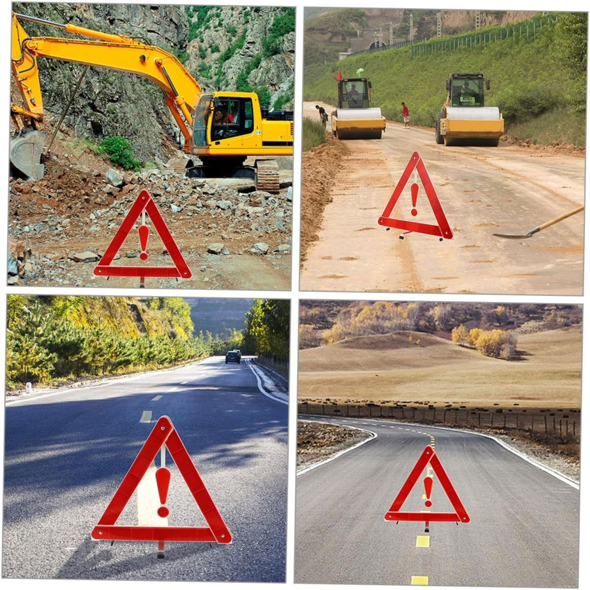 3pcs Foldable Reflective Warning Triangle Signs for Car Truck
